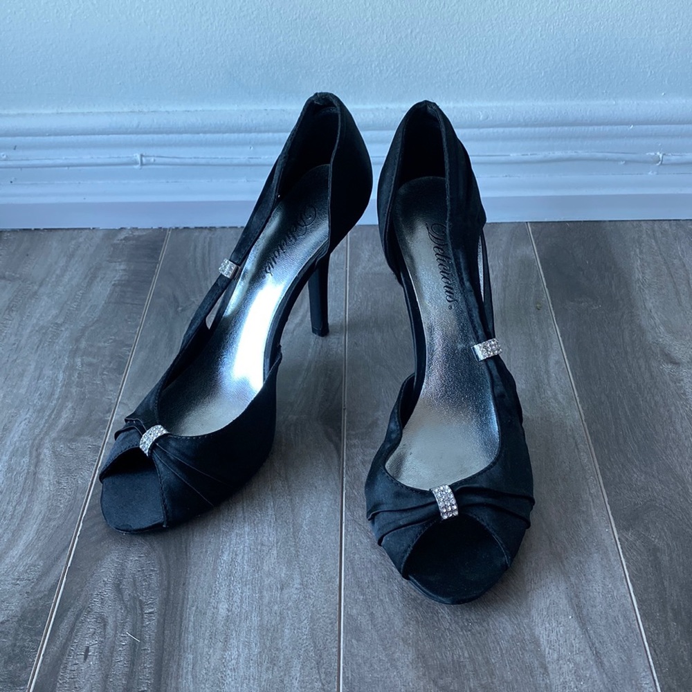 Women’s black peep toe heels